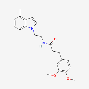 molecular formula C22H26N2O3 B11133069 3-(3,4-dimethoxyphenyl)-N-[2-(4-methyl-1H-indol-1-yl)ethyl]propanamide 