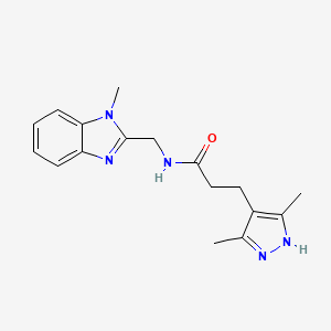 molecular formula C17H21N5O B11133079 3-(3,5-dimethyl-1H-pyrazol-4-yl)-N-[(1-methyl-1H-1,3-benzimidazol-2-yl)methyl]propanamide 