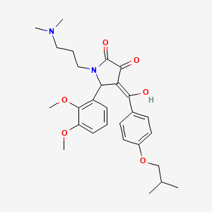 molecular formula C28H36N2O6 B11133134 5-(2,3-dimethoxyphenyl)-1-[3-(dimethylamino)propyl]-3-hydroxy-4-{[4-(2-methylpropoxy)phenyl]carbonyl}-1,5-dihydro-2H-pyrrol-2-one 