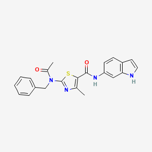 molecular formula C22H20N4O2S B11133138 2-[acetyl(benzyl)amino]-N-(1H-indol-6-yl)-4-methyl-1,3-thiazole-5-carboxamide 