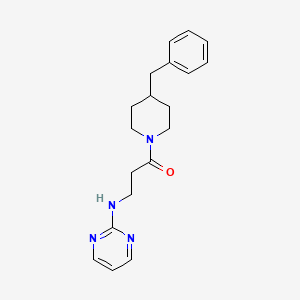 molecular formula C19H24N4O B11133148 1-(4-Benzylpiperidino)-3-(2-pyrimidinylamino)-1-propanone 