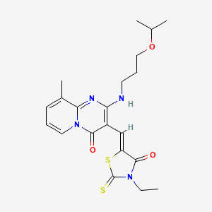 3-[(Z)-(3-ethyl-4-oxo-2-thioxo-1,3-thiazolidin-5-ylidene)methyl]-9-methyl-2-{[3-(propan-2-yloxy)propyl]amino}-4H-pyrido[1,2-a]pyrimidin-4-one