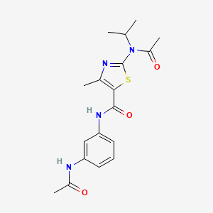 N-[3-(acetylamino)phenyl]-2-[acetyl(isopropyl)amino]-4-methyl-1,3-thiazole-5-carboxamide