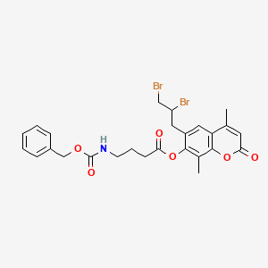 6-(2,3-dibromopropyl)-4,8-dimethyl-2-oxo-2H-chromen-7-yl 4-{[(benzyloxy)carbonyl]amino}butanoate