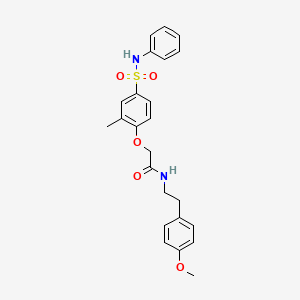 molecular formula C24H26N2O5S B11133201 N-[2-(4-methoxyphenyl)ethyl]-2-[2-methyl-4-(phenylsulfamoyl)phenoxy]acetamide 