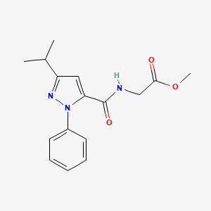 molecular formula C16H19N3O3 B11133221 methyl 2-{[(3-isopropyl-1-phenyl-1H-pyrazol-5-yl)carbonyl]amino}acetate 