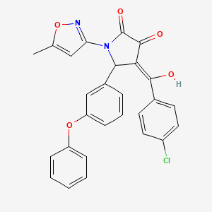 4-[(4-chlorophenyl)carbonyl]-3-hydroxy-1-(5-methyl-1,2-oxazol-3-yl)-5-(3-phenoxyphenyl)-1,5-dihydro-2H-pyrrol-2-one