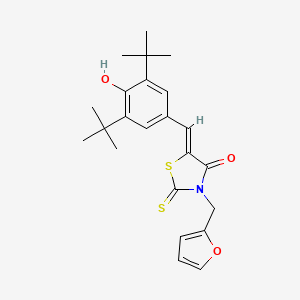 (5Z)-5-(3,5-di-tert-butyl-4-hydroxybenzylidene)-3-(furan-2-ylmethyl)-2-thioxo-1,3-thiazolidin-4-one