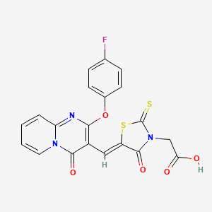 [(5Z)-5-{[2-(4-fluorophenoxy)-4-oxo-4H-pyrido[1,2-a]pyrimidin-3-yl]methylidene}-4-oxo-2-thioxo-1,3-thiazolidin-3-yl]acetic acid