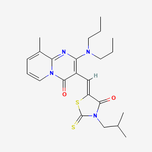 2-(dipropylamino)-9-methyl-3-{(Z)-[3-(2-methylpropyl)-4-oxo-2-thioxo-1,3-thiazolidin-5-ylidene]methyl}-4H-pyrido[1,2-a]pyrimidin-4-one