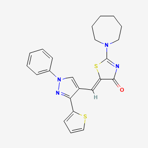 (5Z)-2-(azepan-1-yl)-5-{[1-phenyl-3-(thiophen-2-yl)-1H-pyrazol-4-yl]methylidene}-1,3-thiazol-4(5H)-one