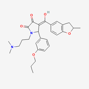 1-[3-(dimethylamino)propyl]-3-hydroxy-4-[(2-methyl-2,3-dihydro-1-benzofuran-5-yl)carbonyl]-5-(3-propoxyphenyl)-1,5-dihydro-2H-pyrrol-2-one