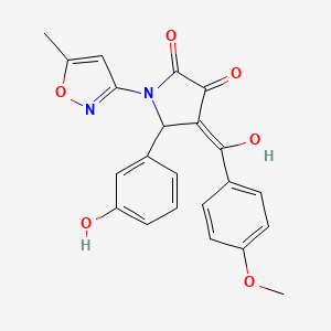 3-hydroxy-5-(3-hydroxyphenyl)-4-[(4-methoxyphenyl)carbonyl]-1-(5-methyl-1,2-oxazol-3-yl)-1,5-dihydro-2H-pyrrol-2-one