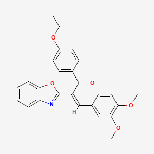 (2Z)-2-(1,3-benzoxazol-2-yl)-3-(3,4-dimethoxyphenyl)-1-(4-ethoxyphenyl)prop-2-en-1-one