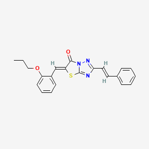 molecular formula C22H19N3O2S B11133338 (5Z)-2-[(E)-2-phenylethenyl]-5-(2-propoxybenzylidene)[1,3]thiazolo[3,2-b][1,2,4]triazol-6(5H)-one 