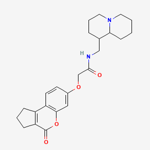 N-(octahydro-2H-quinolizin-1-ylmethyl)-2-[(4-oxo-1,2,3,4-tetrahydrocyclopenta[c]chromen-7-yl)oxy]acetamide