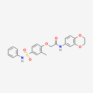 N-(2,3-dihydro-1,4-benzodioxin-6-yl)-2-[2-methyl-4-(phenylsulfamoyl)phenoxy]acetamide