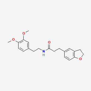 molecular formula C21H25NO4 B11133370 3-(2,3-dihydro-1-benzofuran-5-yl)-N-[2-(3,4-dimethoxyphenyl)ethyl]propanamide 