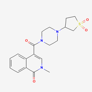 molecular formula C19H23N3O4S B11133384 4-{[4-(1,1-dioxidotetrahydrothiophen-3-yl)piperazin-1-yl]carbonyl}-2-methylisoquinolin-1(2H)-one 