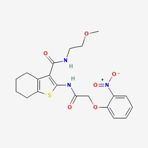 molecular formula C20H23N3O6S B11133401 N-(2-methoxyethyl)-2-{[(2-nitrophenoxy)acetyl]amino}-4,5,6,7-tetrahydro-1-benzothiophene-3-carboxamide 