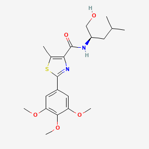 molecular formula C20H28N2O5S B11133402 N-[(2R)-1-hydroxy-4-methylpentan-2-yl]-5-methyl-2-(3,4,5-trimethoxyphenyl)-1,3-thiazole-4-carboxamide 