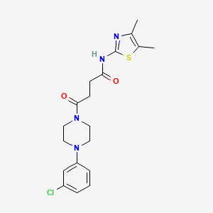 molecular formula C19H23ClN4O2S B11133409 4-[4-(3-chlorophenyl)piperazino]-N-(4,5-dimethyl-1,3-thiazol-2-yl)-4-oxobutanamide 