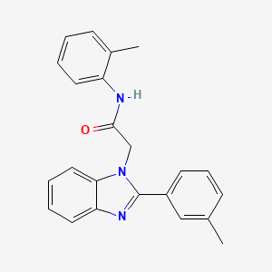 molecular formula C23H21N3O B11133411 N-(2-methylphenyl)-2-[2-(3-methylphenyl)-1H-benzimidazol-1-yl]acetamide 