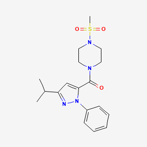 (3-isopropyl-1-phenyl-1H-pyrazol-5-yl)[4-(methylsulfonyl)piperazino]methanone