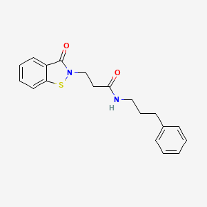 3-(3-oxo-1,2-benzothiazol-2(3H)-yl)-N-(3-phenylpropyl)propanamide