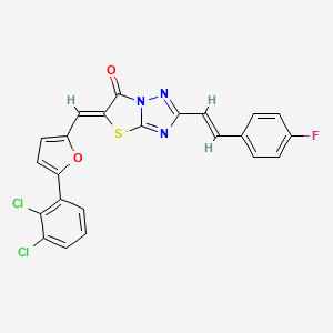 (5Z)-5-{[5-(2,3-dichlorophenyl)furan-2-yl]methylidene}-2-[(E)-2-(4-fluorophenyl)ethenyl][1,3]thiazolo[3,2-b][1,2,4]triazol-6(5H)-one