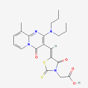 [(5Z)-5-{[2-(dipropylamino)-9-methyl-4-oxo-4H-pyrido[1,2-a]pyrimidin-3-yl]methylidene}-4-oxo-2-thioxo-1,3-thiazolidin-3-yl]acetic acid