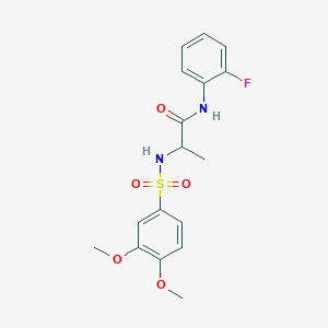 molecular formula C17H19FN2O5S B11133467 N~2~-[(3,4-dimethoxyphenyl)sulfonyl]-N-(2-fluorophenyl)alaninamide 