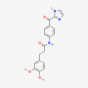 molecular formula C22H23N3O4 B11133478 3-(3,4-dimethoxyphenyl)-N-{4-[(1-methyl-1H-imidazol-2-yl)carbonyl]phenyl}propanamide 