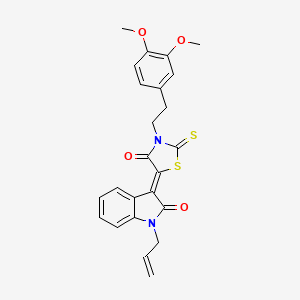 (3Z)-1-Allyl-3-{3-[2-(3,4-dimethoxyphenyl)ethyl]-4-oxo-2-thioxo-1,3-thiazolidin-5-ylidene}-1,3-dihydro-2H-indol-2-one