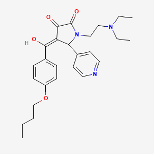 molecular formula C26H33N3O4 B11133506 4-[(4-butoxyphenyl)carbonyl]-1-[2-(diethylamino)ethyl]-3-hydroxy-5-(pyridin-4-yl)-1,5-dihydro-2H-pyrrol-2-one 