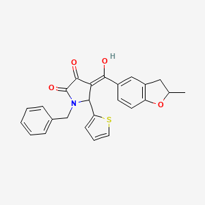 molecular formula C25H21NO4S B11133507 1-benzyl-3-hydroxy-4-[(2-methyl-2,3-dihydro-1-benzofuran-5-yl)carbonyl]-5-(thiophen-2-yl)-1,5-dihydro-2H-pyrrol-2-one 