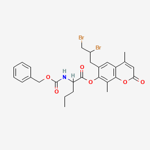 6-(2,3-dibromopropyl)-4,8-dimethyl-2-oxo-2H-chromen-7-yl N-[(benzyloxy)carbonyl]norvalinate