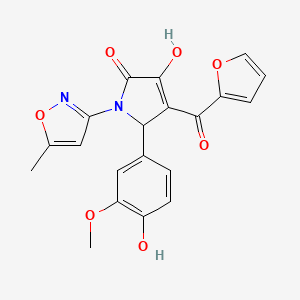 (4E)-4-[furan-2-yl(hydroxy)methylidene]-5-(4-hydroxy-3-methoxyphenyl)-1-(5-methyl-1,2-oxazol-3-yl)pyrrolidine-2,3-dione