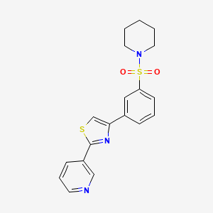 3-{4-[3-(Piperidin-1-ylsulfonyl)phenyl]-1,3-thiazol-2-yl}pyridine