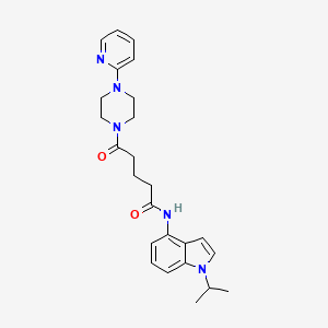 molecular formula C25H31N5O2 B11133556 N-(1-isopropyl-1H-indol-4-yl)-5-oxo-5-[4-(2-pyridyl)piperazino]pentanamide 