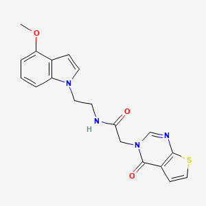 N-[2-(4-methoxy-1H-indol-1-yl)ethyl]-2-(4-oxothieno[2,3-d]pyrimidin-3(4H)-yl)acetamide