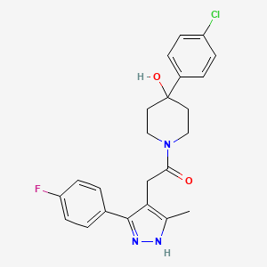 1-[4-(4-chlorophenyl)-4-hydroxypiperidin-1-yl]-2-[5-(4-fluorophenyl)-3-methyl-1H-pyrazol-4-yl]ethanone