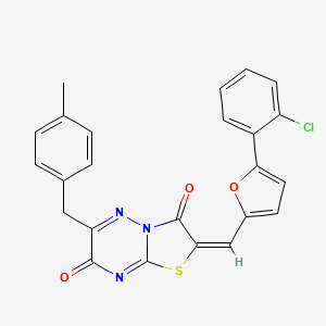 (2E)-2-{[5-(2-chlorophenyl)furan-2-yl]methylidene}-6-(4-methylbenzyl)-7H-[1,3]thiazolo[3,2-b][1,2,4]triazine-3,7(2H)-dione