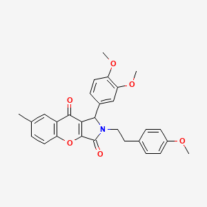 1-(3,4-Dimethoxyphenyl)-2-[2-(4-methoxyphenyl)ethyl]-7-methyl-1,2-dihydrochromeno[2,3-c]pyrrole-3,9-dione