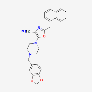 5-[4-(1,3-Benzodioxol-5-ylmethyl)piperazin-1-yl]-2-(naphthalen-1-ylmethyl)-1,3-oxazole-4-carbonitrile