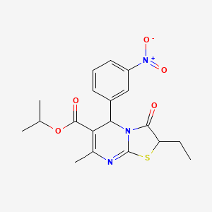 propan-2-yl 2-ethyl-7-methyl-5-(3-nitrophenyl)-3-oxo-2,3-dihydro-5H-[1,3]thiazolo[3,2-a]pyrimidine-6-carboxylate