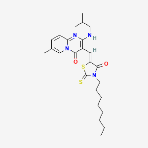 7-methyl-2-[(2-methylpropyl)amino]-3-[(Z)-(3-octyl-4-oxo-2-thioxo-1,3-thiazolidin-5-ylidene)methyl]-4H-pyrido[1,2-a]pyrimidin-4-one