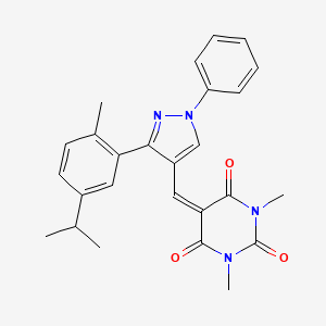 1,3-dimethyl-5-({3-[2-methyl-5-(propan-2-yl)phenyl]-1-phenyl-1H-pyrazol-4-yl}methylidene)pyrimidine-2,4,6(1H,3H,5H)-trione