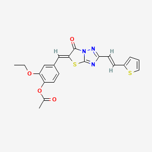 2-ethoxy-4-[(Z)-{6-oxo-2-[(E)-2-(thiophen-2-yl)ethenyl][1,3]thiazolo[3,2-b][1,2,4]triazol-5(6H)-ylidene}methyl]phenyl acetate