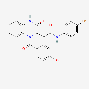 N-(4-bromophenyl)-2-{1-[(4-methoxyphenyl)carbonyl]-3-oxo-1,2,3,4-tetrahydroquinoxalin-2-yl}acetamide